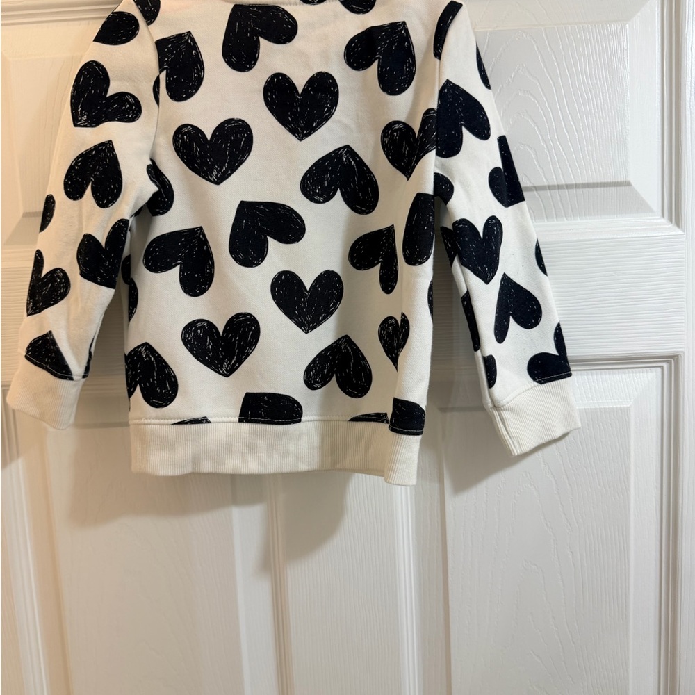 Cat & Jack Black Heart Sweatshirt
